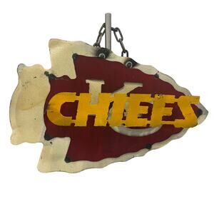 NFL Distressed Metal Kansas City Chiefs Arrowhead Logo Sign